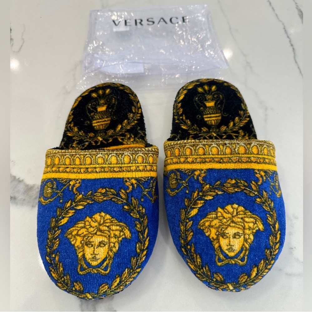 Versace Baroque Print Bath Slippers